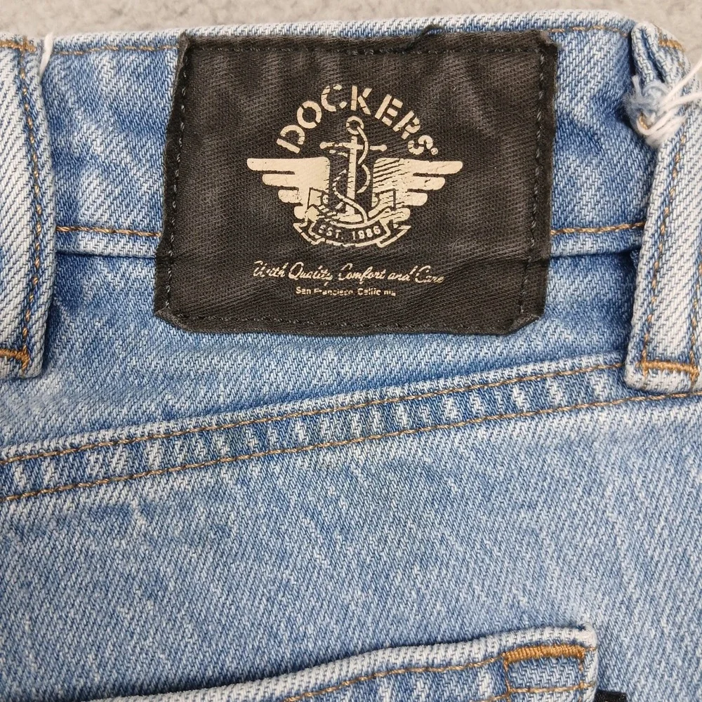 Dockers Jeans Mens 40x32 Light‎ Wash Blue Denim Straight Fit